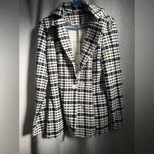 Stylish Blazer - Navy and White